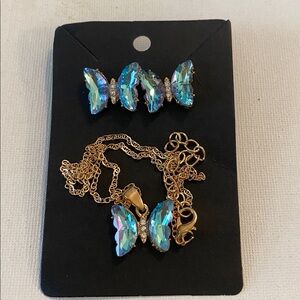 Butterfly Necklace and Earrings NWT